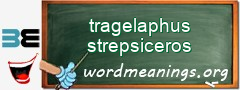 WordMeaning blackboard for tragelaphus strepsiceros